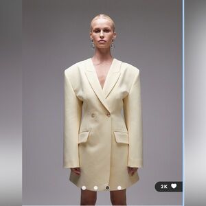 ASOS DESIGN sculpted blazer dress in buttermilk